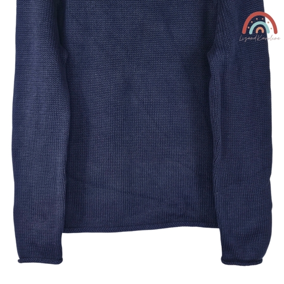 New! J. Crew 1988 Rollneck Sweater in Cotton Navy Unisex - Picture 7 of 11